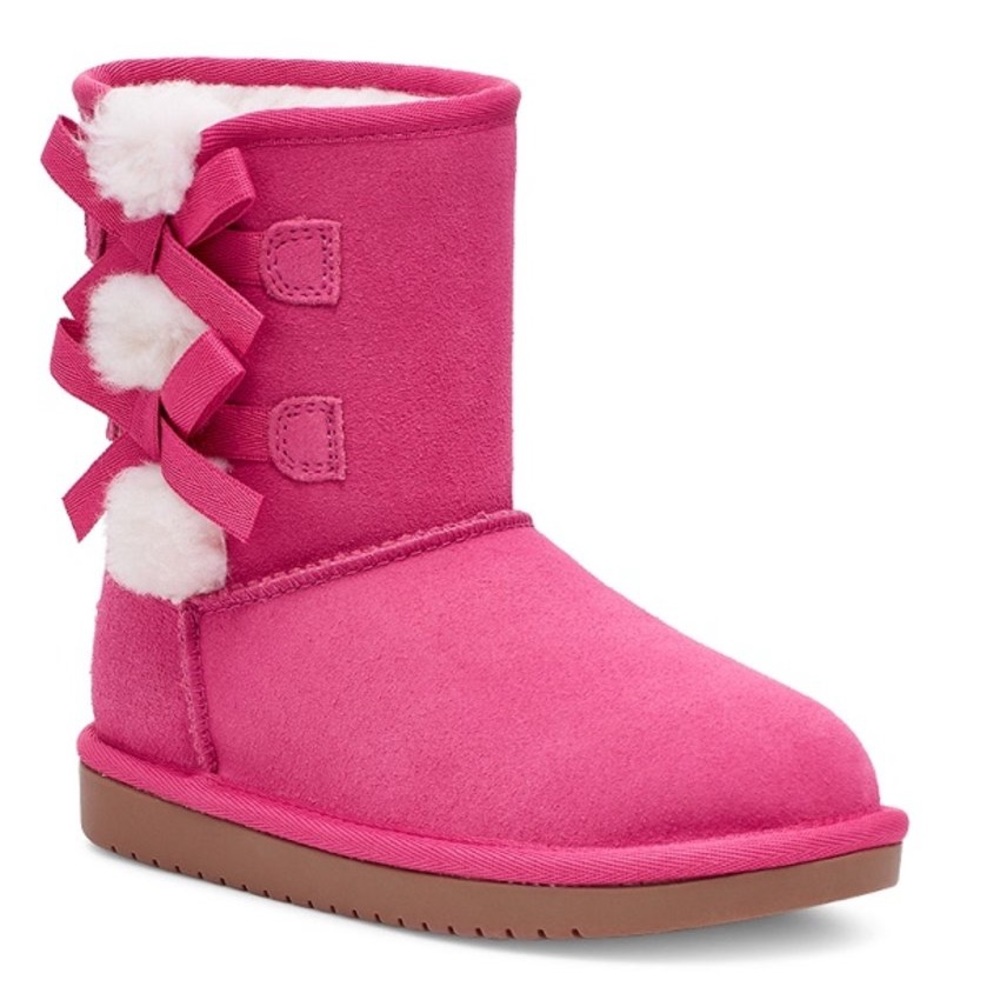 Koolaburra by UGG Girls Pink Victoria Pull On Suede Short Boots Size 6